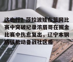 爱游戏娱乐入口-这也行？莎拉波娃在篮网比赛中突破纪录浓眉哥在掘金比赛中伤愈复出，辽宁本钢防线松动备战社区盾 